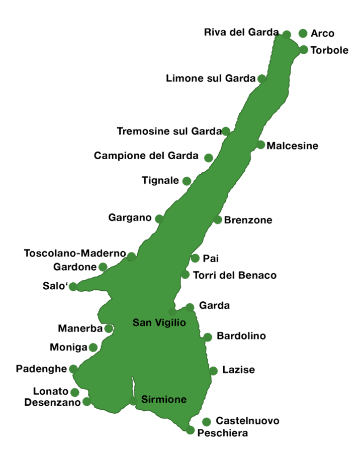 Karte vom Gardasee